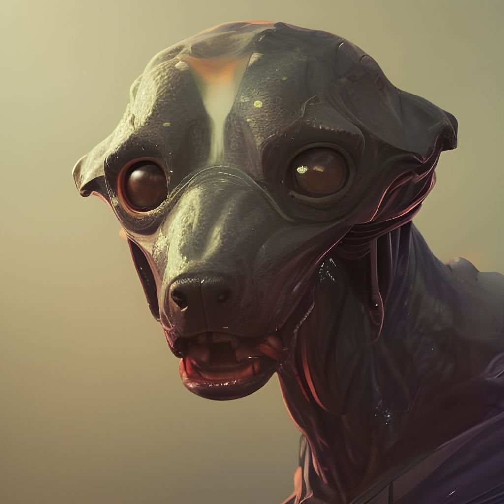 Hyperdetailed Portrait of an Alien Dog