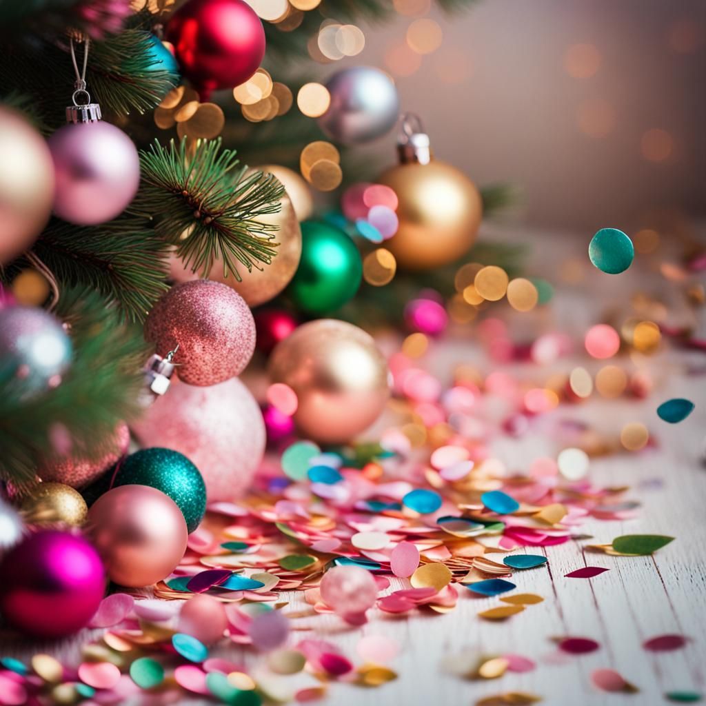 Festive Christmas Scene with Children in Pastel Oil Painting