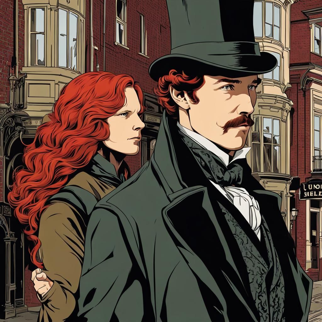 Sherlock Holmes' Red-Headed League AI Rendition