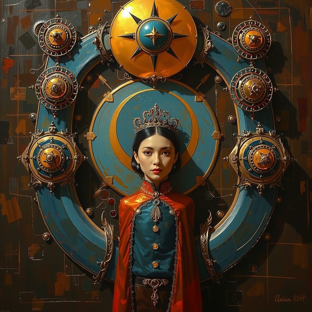 Abstract Monochromatic Black Portrait in Malevich Style