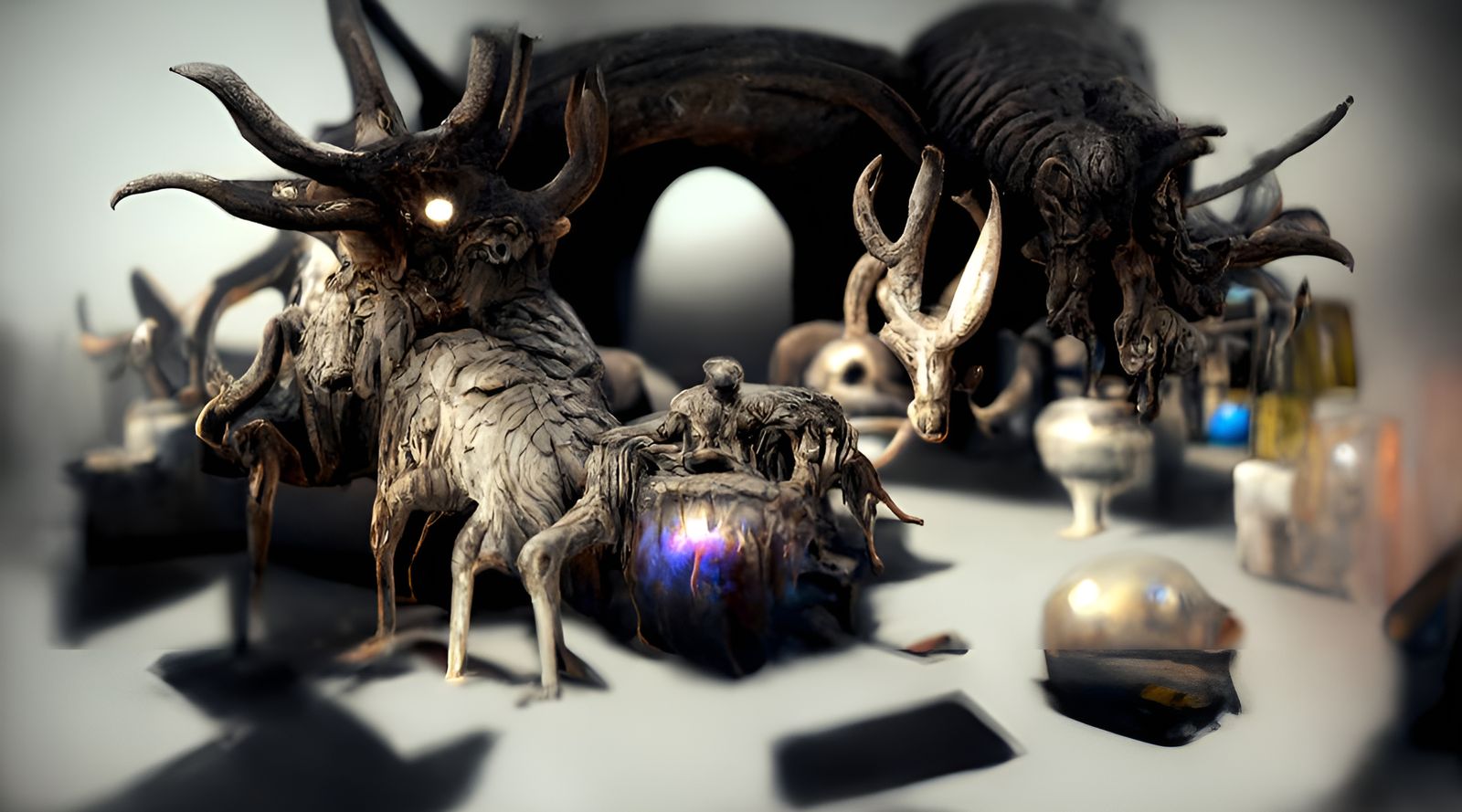 Infernal Hunting Lodge with Sci-Fi Trophies