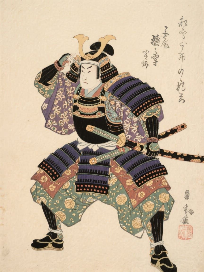 Stunning Japanese Samurai in Ukiyo-e Style