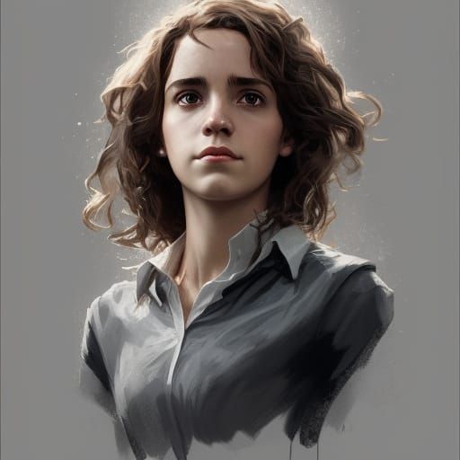 Hermione Granger Portrait in Digital Art Style