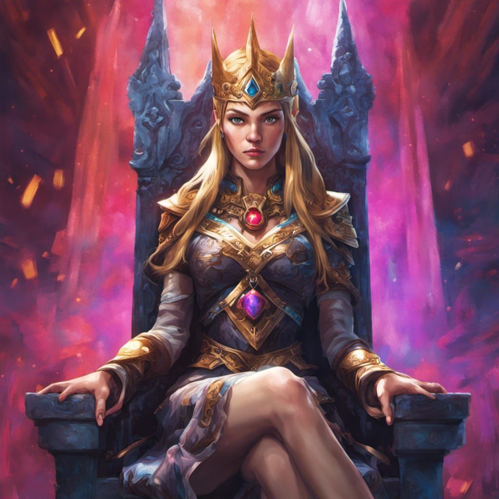 Evil Princess Zelda on Her Throne: Hyperrealistic Art