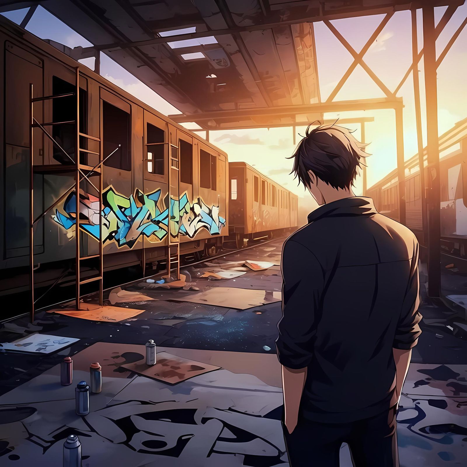 Anime Graffiti Art in Vivid Colors