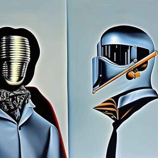 Surreal RoboCop in Melting Oil on Canvas
