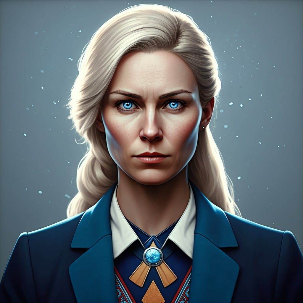 Nordic Woman Portrait in Digital Art Style