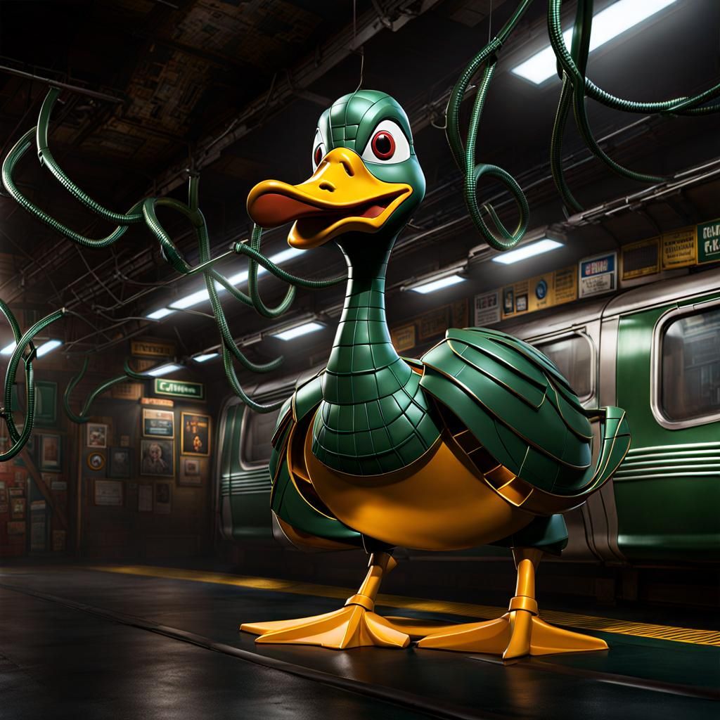 Howard the Duck as Doc Ock in Photorealistic 3D