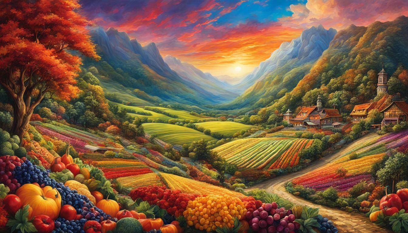 Deli Food Landscape in Vibrant Colors