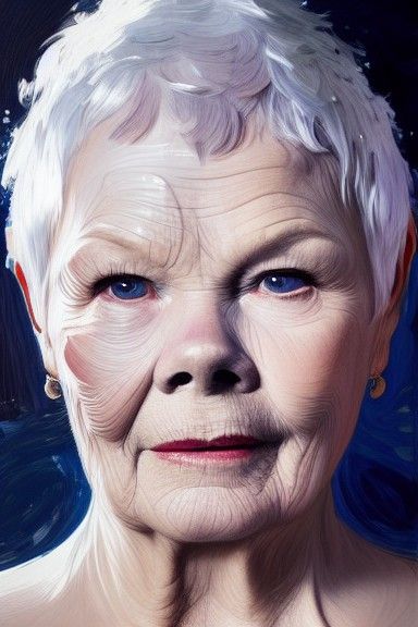 Impressionist Portrait of Dame Judi Dench in Acrylic