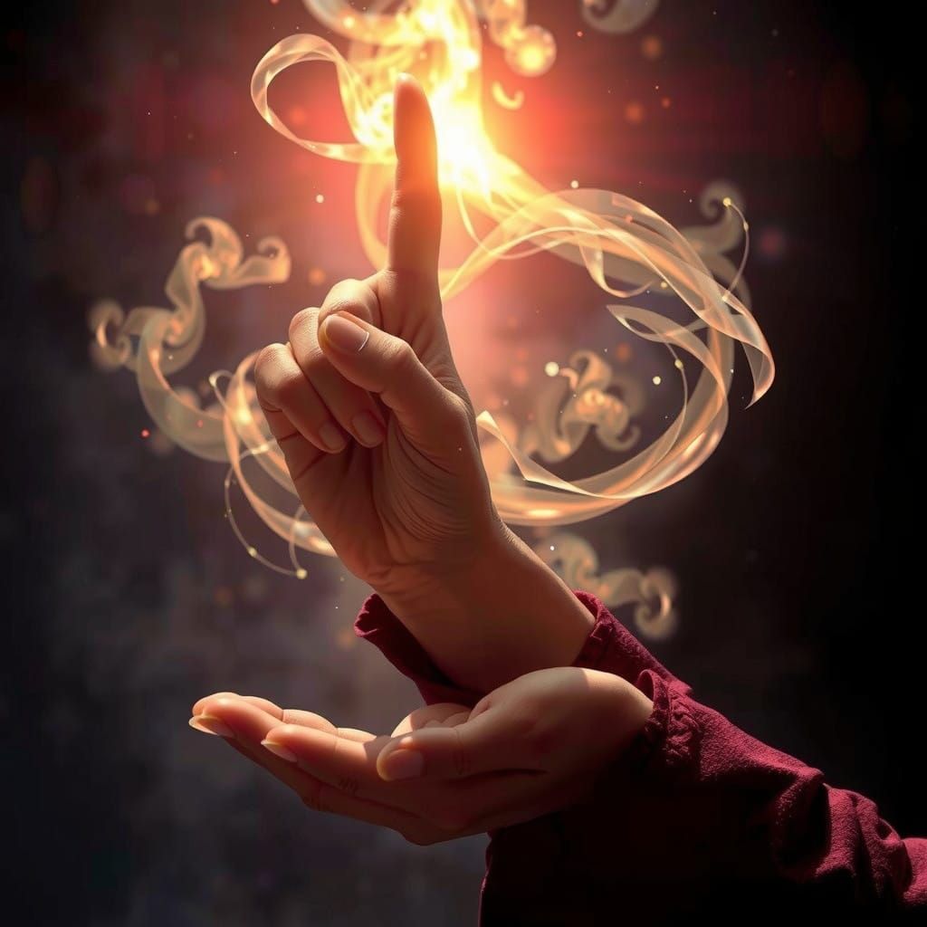 Mystical Hands Weave Magical Sign Language in Ethereal Aura