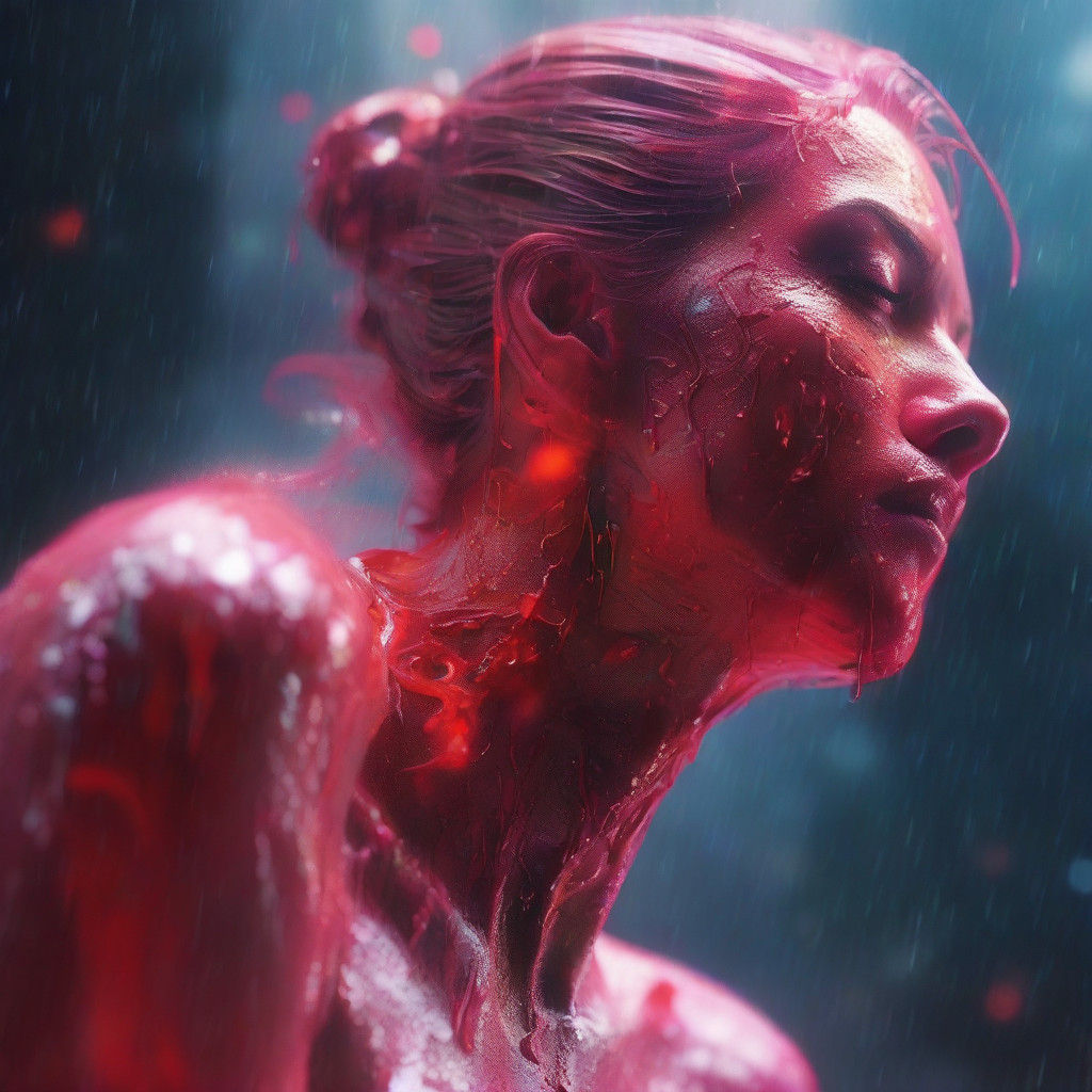 Dreamy Couple Dancing in the Rain, Whimsical Digital Art