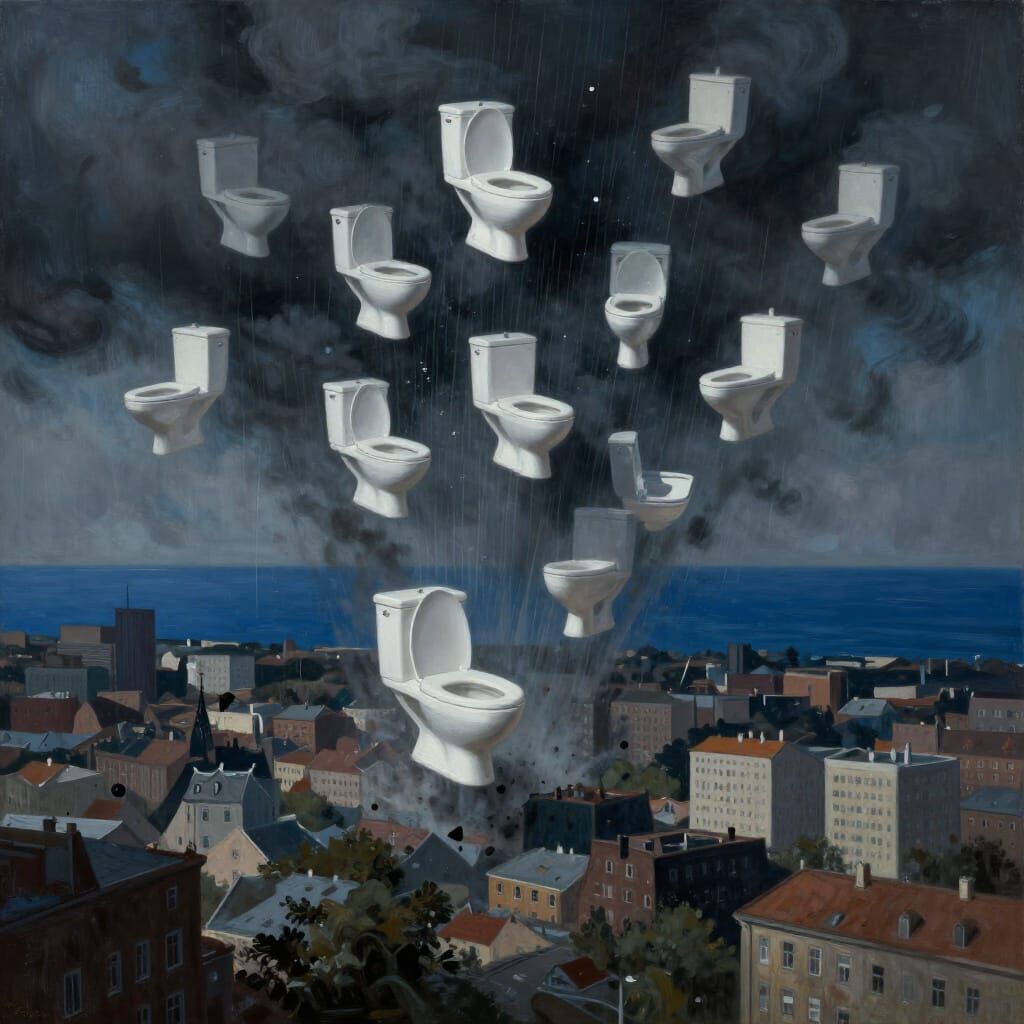 Surreal Digital Art: Cyber Attacks and Baltic Sea