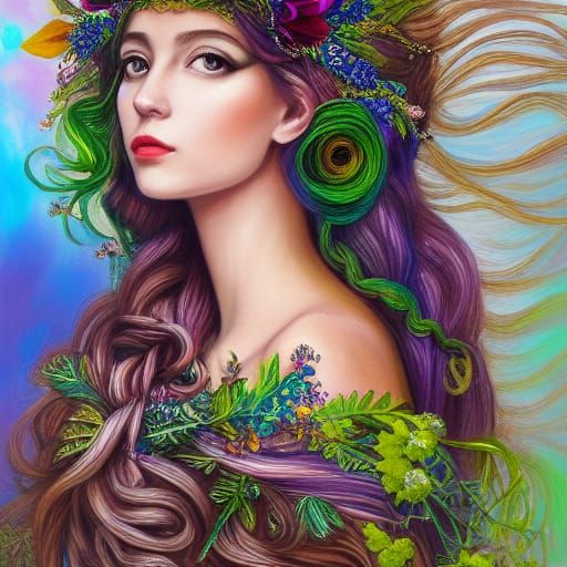 Fairy Queen Portrait in Academic Art Style