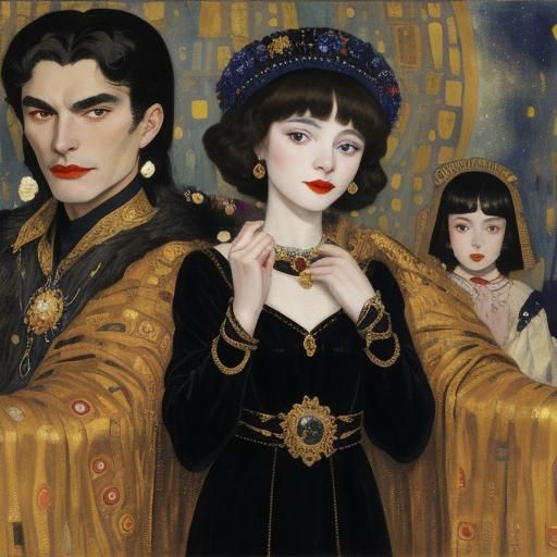 Vintage Vampire Portrait in Classic Style