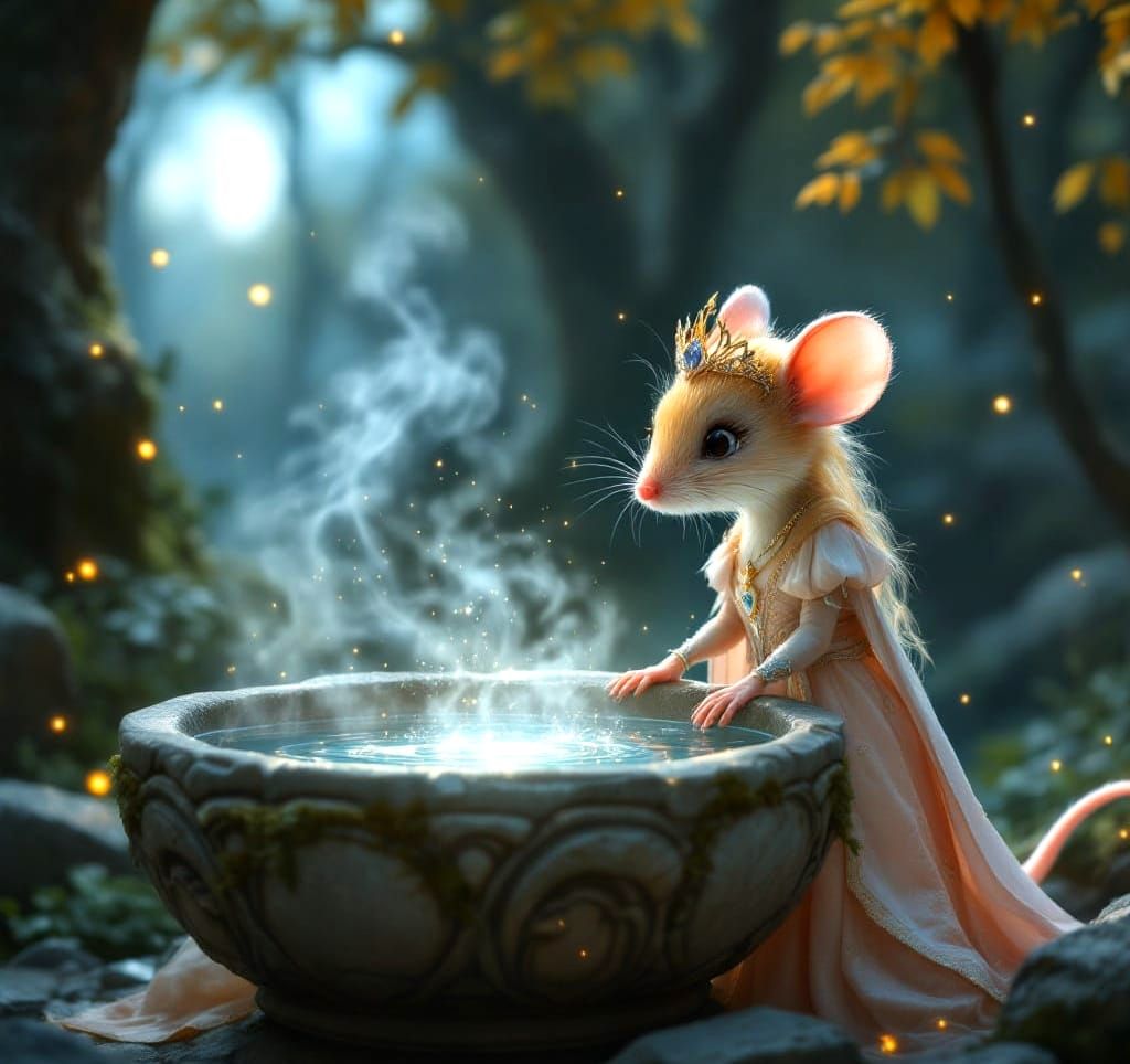 Lady Galadriel's Enchanted Glimpse in the Misty Twilight