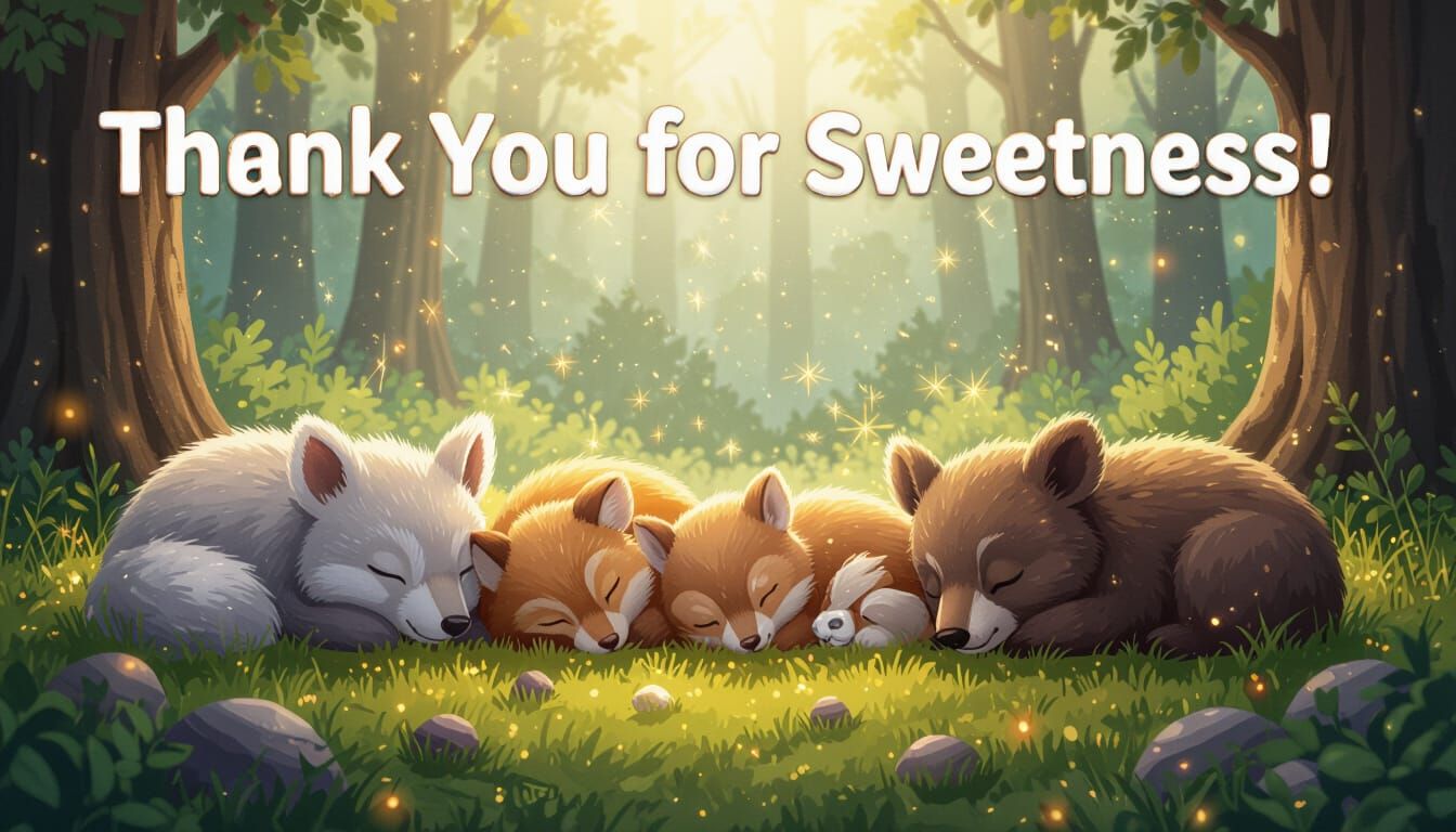 Sleeping Forest Animals in God Rays