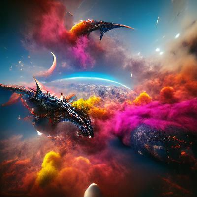 Celestial Dragon Soaring Through the Cosmos