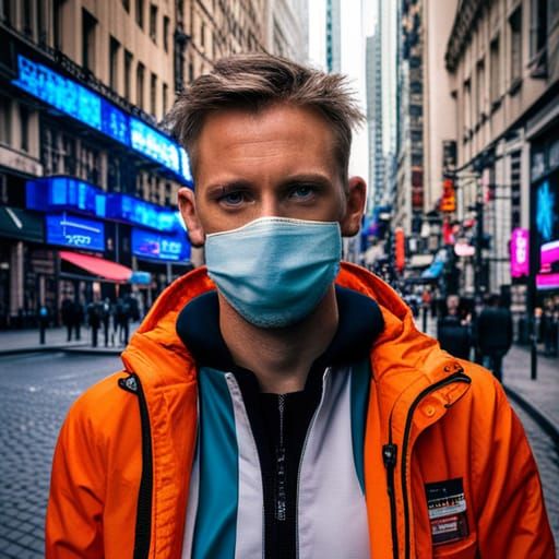 Cyberpunk DJ in Neon Cityscape