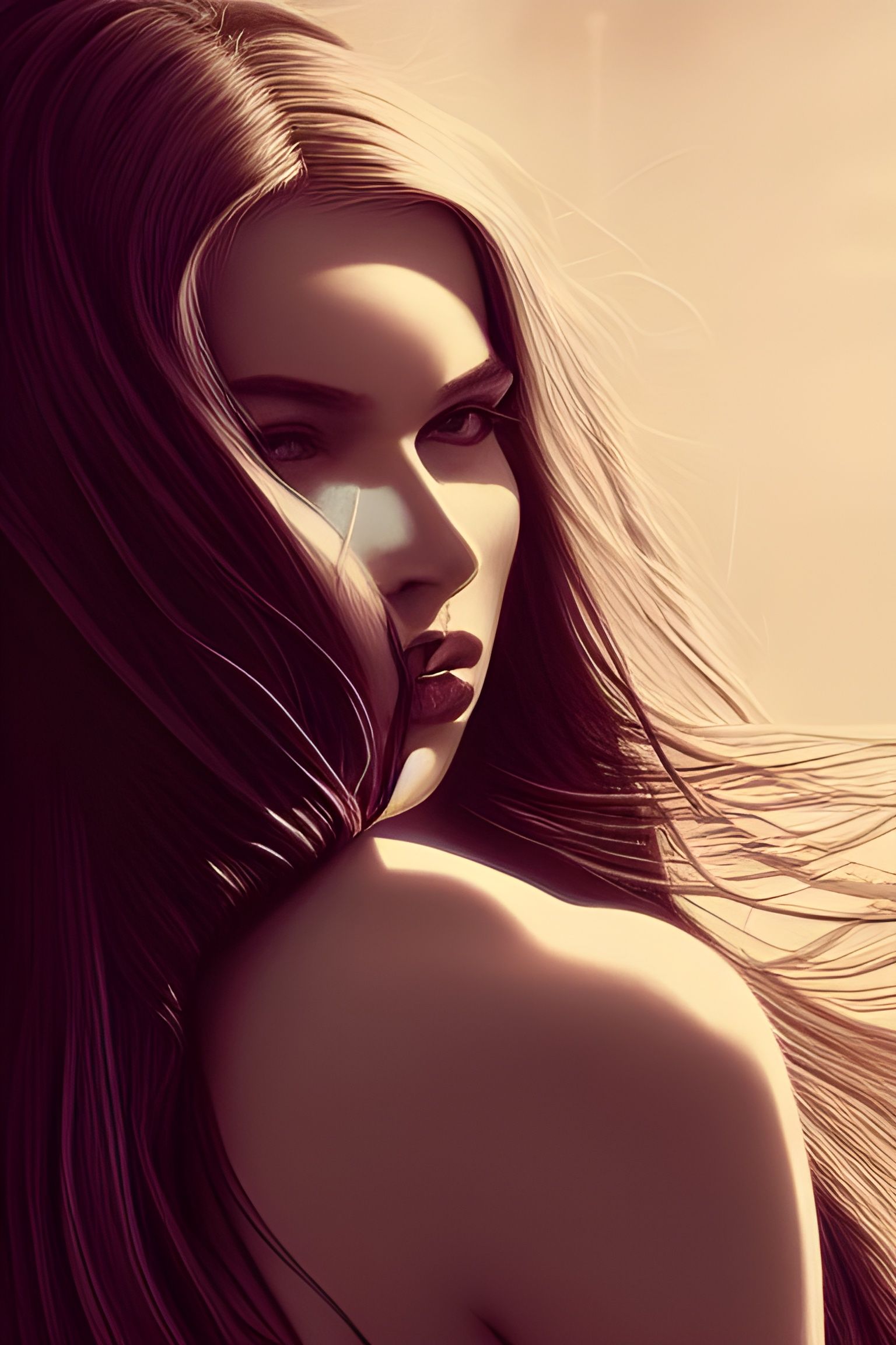 Elegant Fantasy Women: Hyper-Detailed Digital Illustration