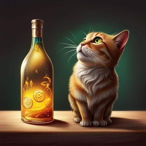 Hyperrealistic Puss in Boots Splash Art Portrait