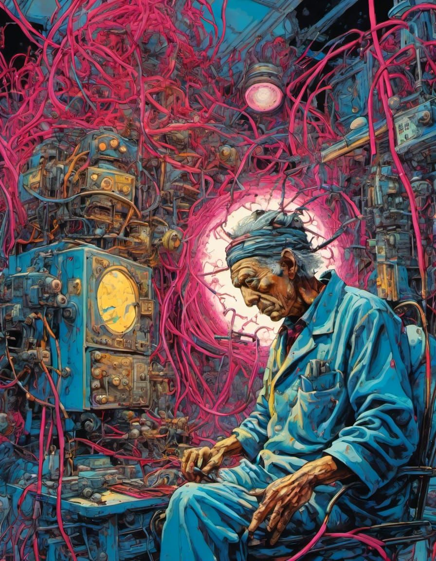 Macabre Brain Surgeon in Steampunk Dream Machine