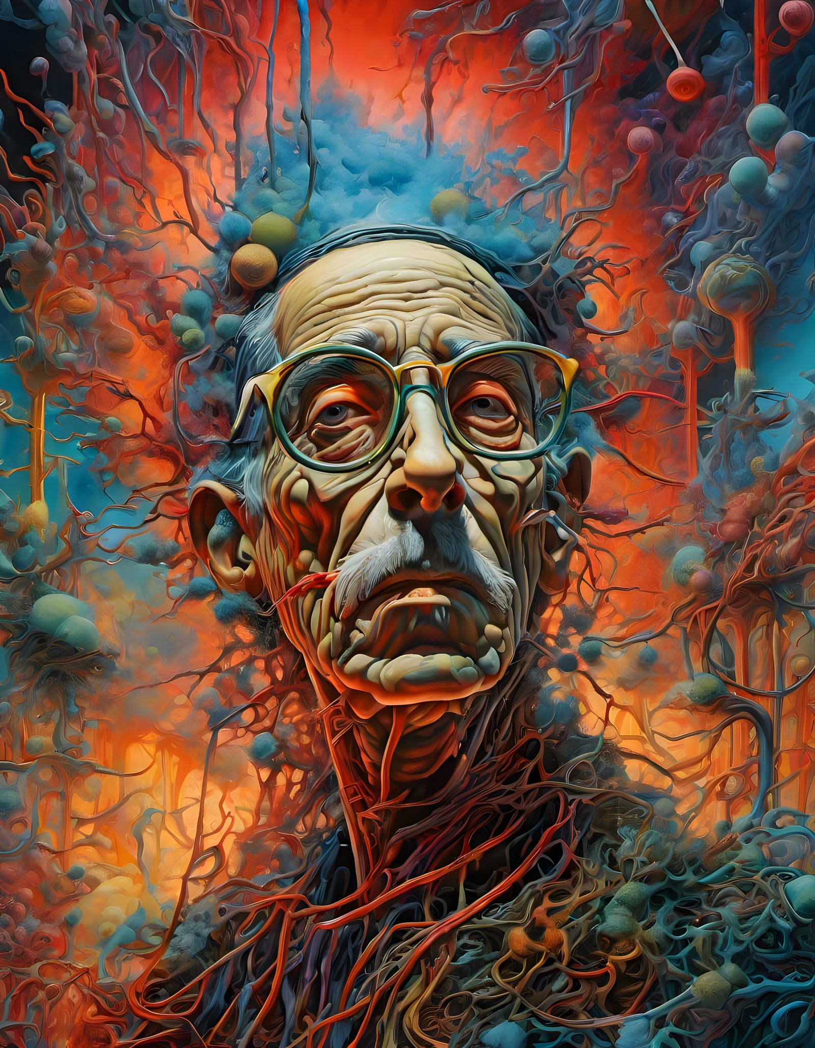 Macabre Brain Surgeon Dream Machine in Surreal Style