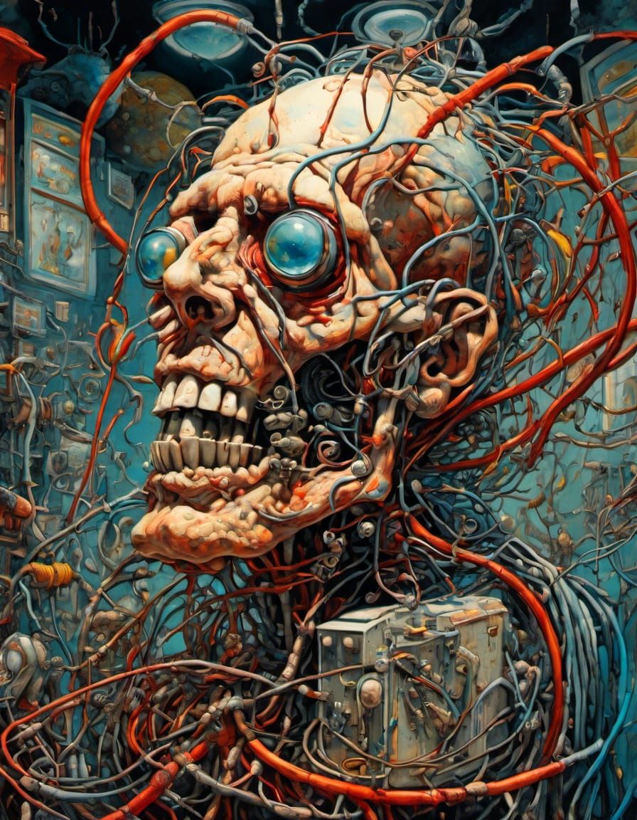 Ralph Steadman Style Brain Surgeon Dream Machine
