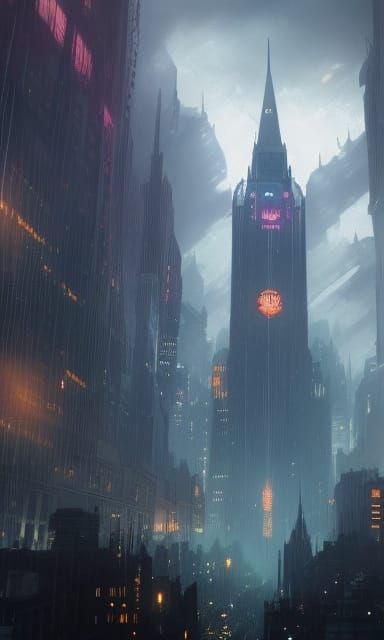 Gotham City Dark Fantasy Concept Art in 8K