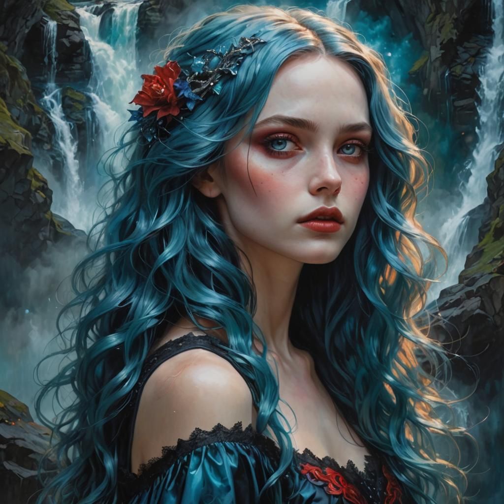 Gothic Sorceress Radiating Enchantment in Hyperrealism