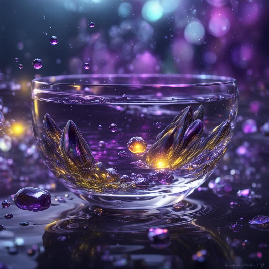 Crystal Glass Refraction in Dark Fantasy Style
