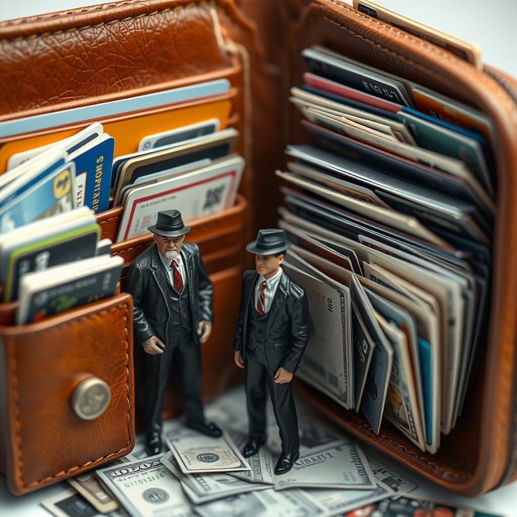 Tiny Men in Wallets: Digital Art