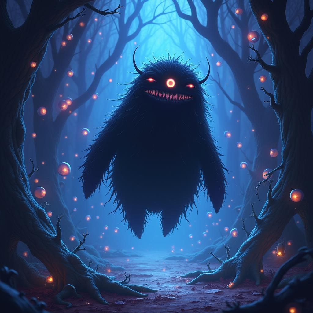 Ethereal Black Soul in Gothic Setting