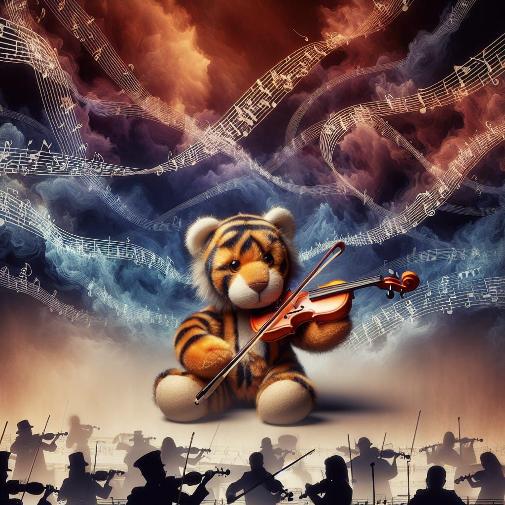 Cute Tiger Cub Performs Musical Symphony in Dreamlike Orches...