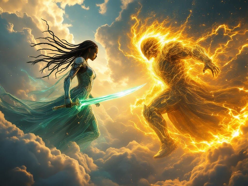 Queen of Storms vs Envoy of Sun: Digital Matte Painting