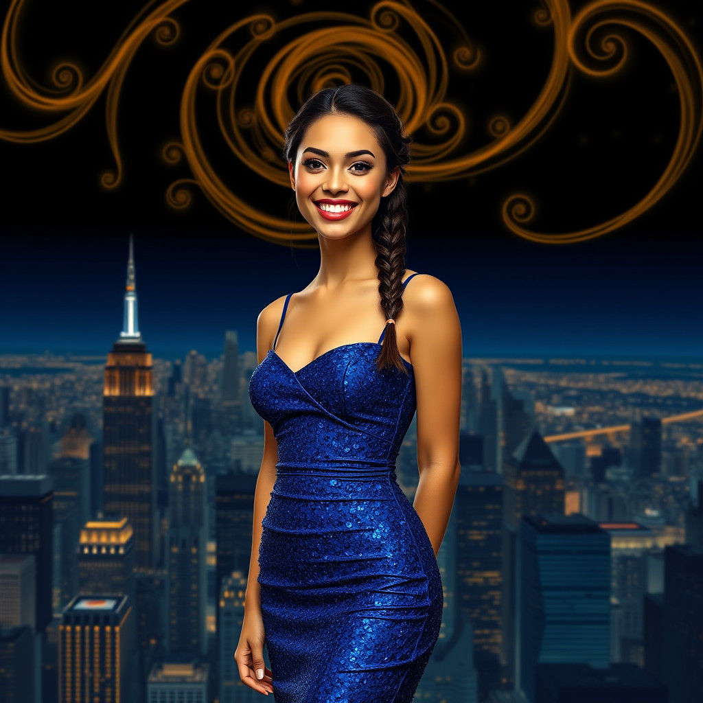 Woman in Blue Dress: Fantasy Concept Art