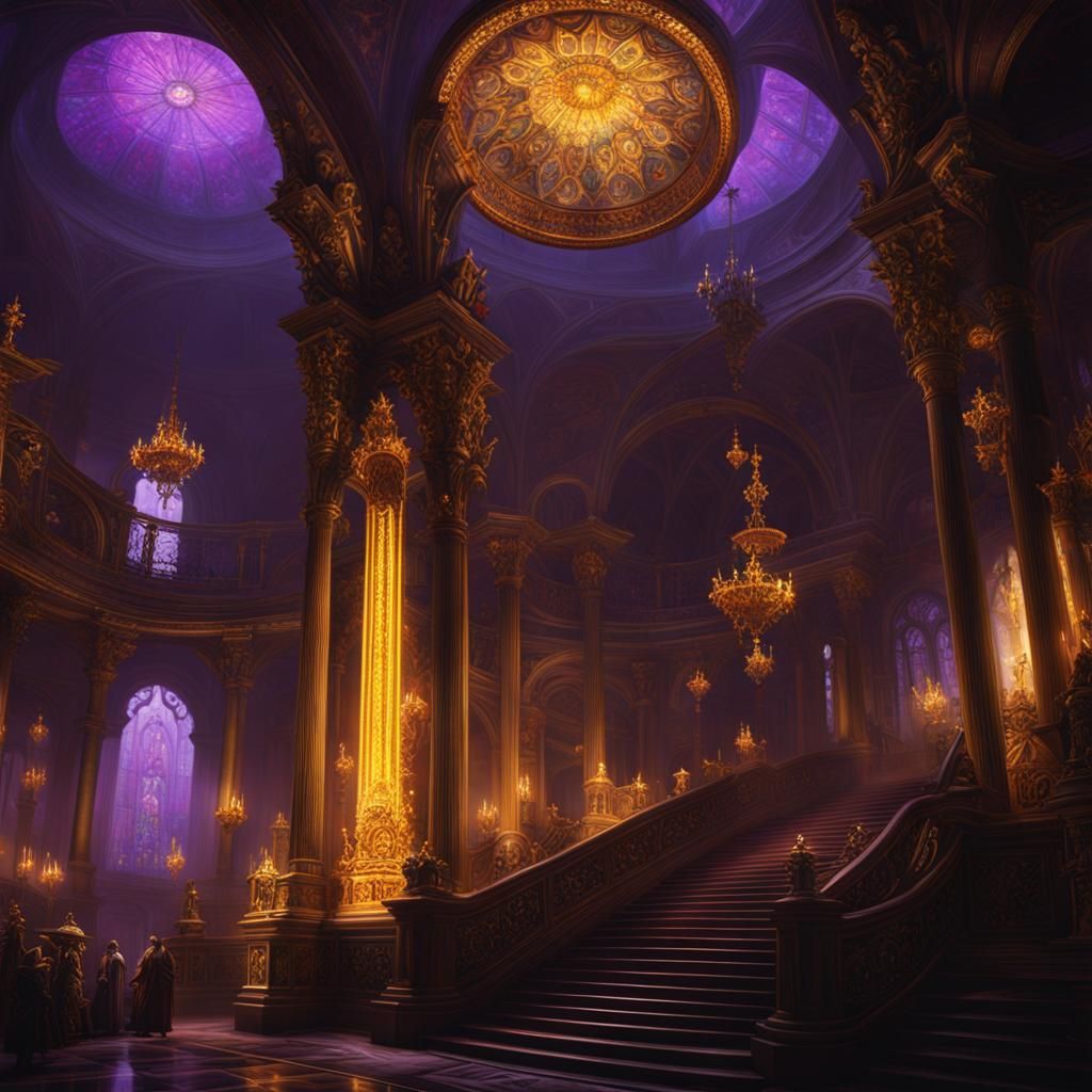 Dark Fantasy Hallway with Dynamic Lighting