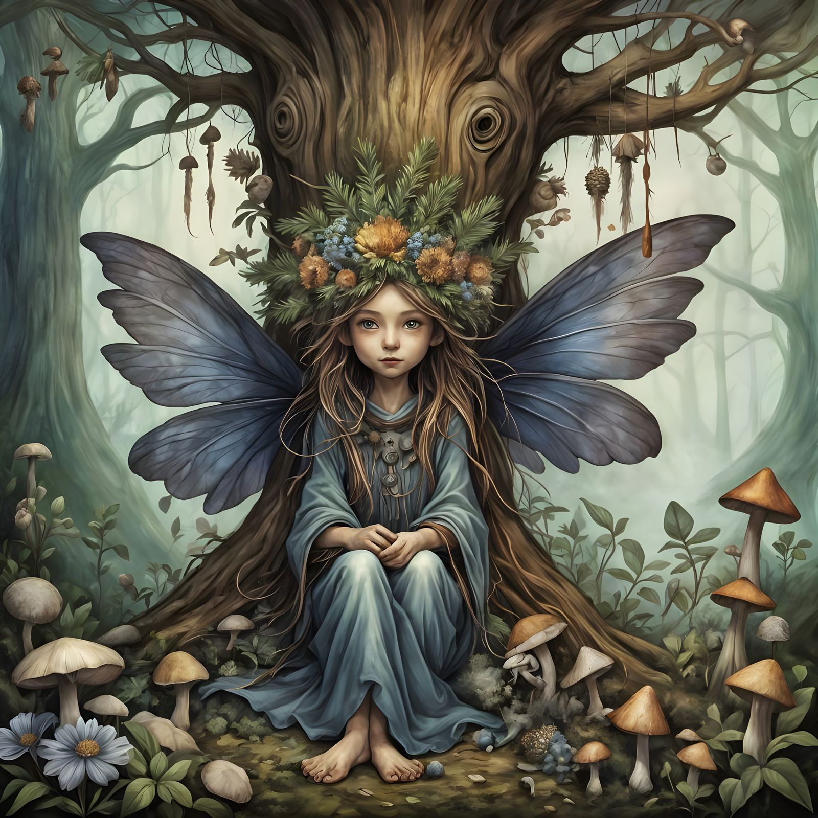 Forest Fairy Home in Redwood Tree Hollow