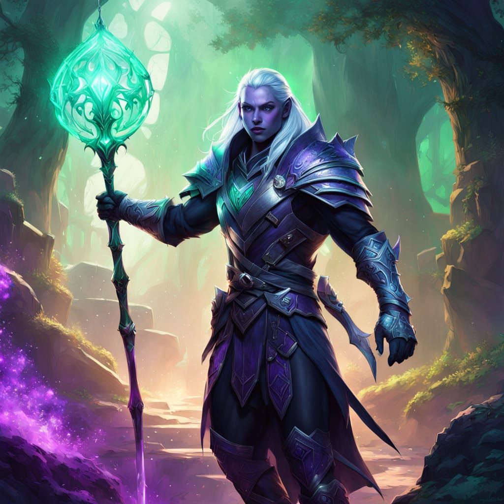 Drow Ranger in Violet Mist, Digital Painting