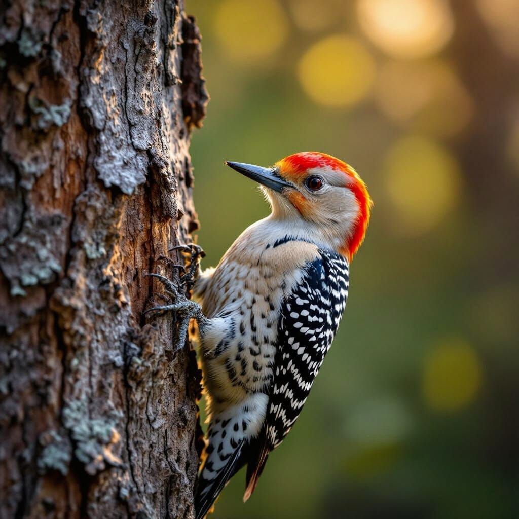 Red-Bellied Woodpecker Portrait in Natural Habitat