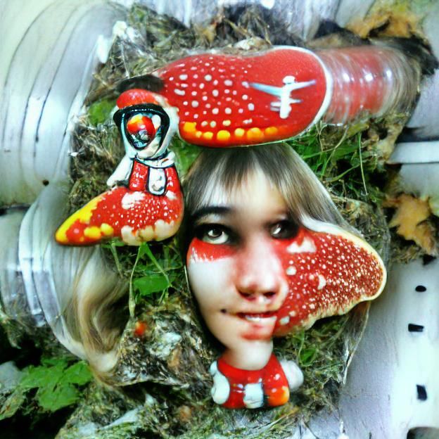 Girl with Fly Agaric Mushroom