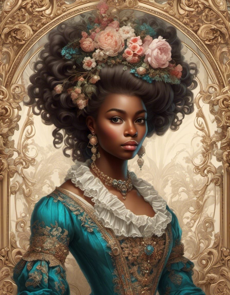 Rococo Portrait of a German African Woman