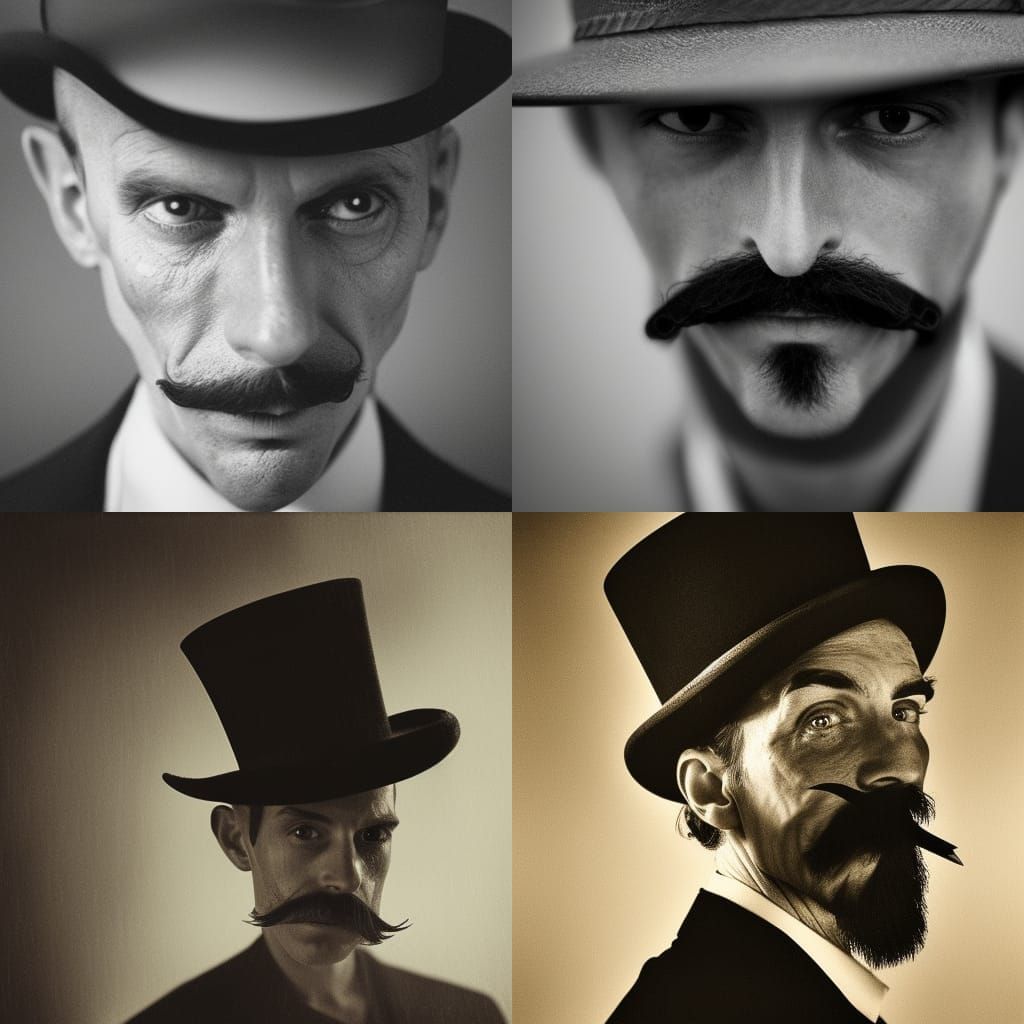 Vintage Portrait of a Snidely Whiplash Character