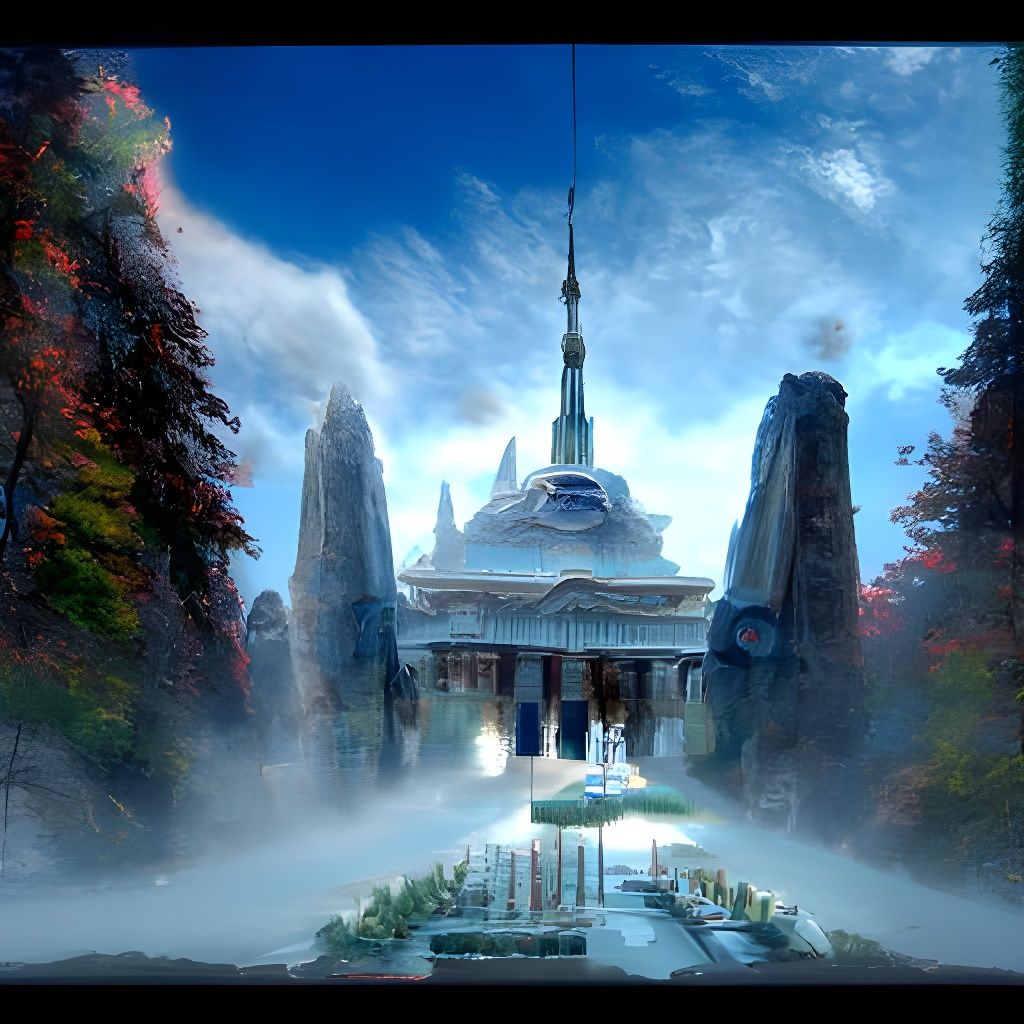 Ethereal Jedi Temple in a Kinkade Style