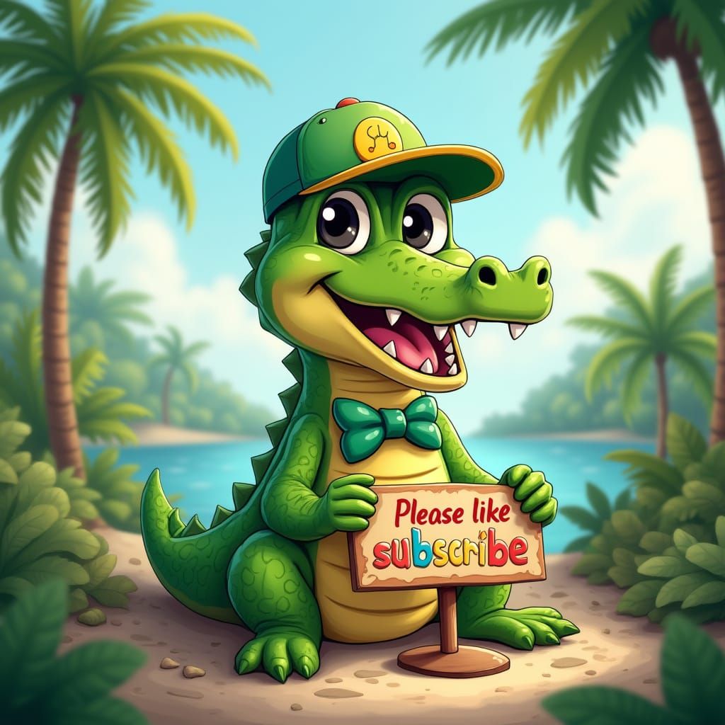 Charming Crocodile YouTuber in Tropical Paradise