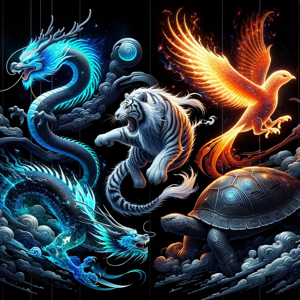 Digital Guardians: Azure Dragon, White Tiger and More