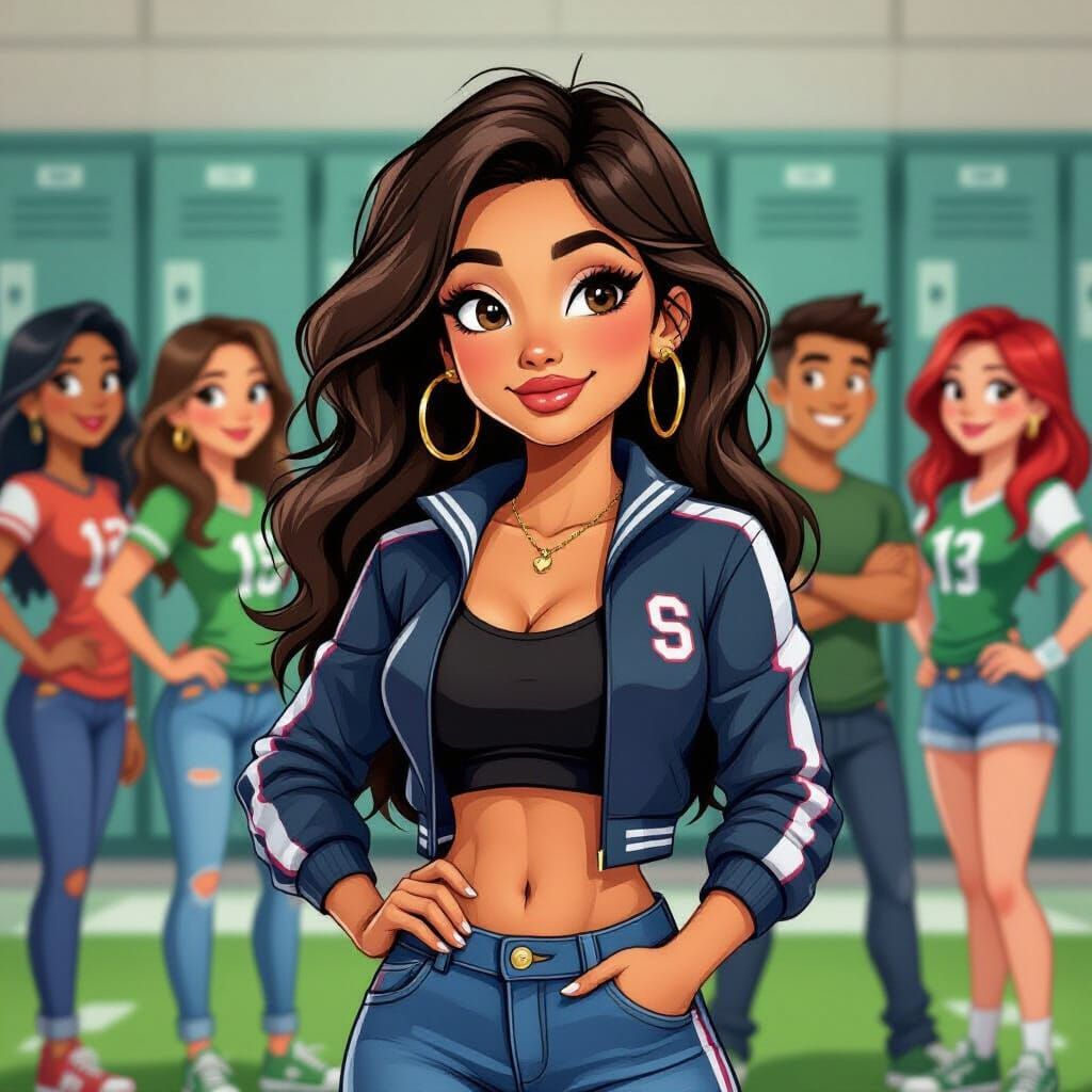 Latina Woman as Comedic Cartoon Character