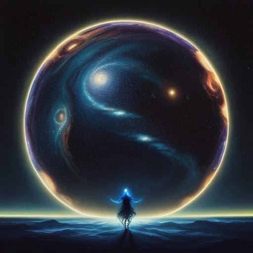 Ethereal Being Radiates Divine Light in Celestial Explosion