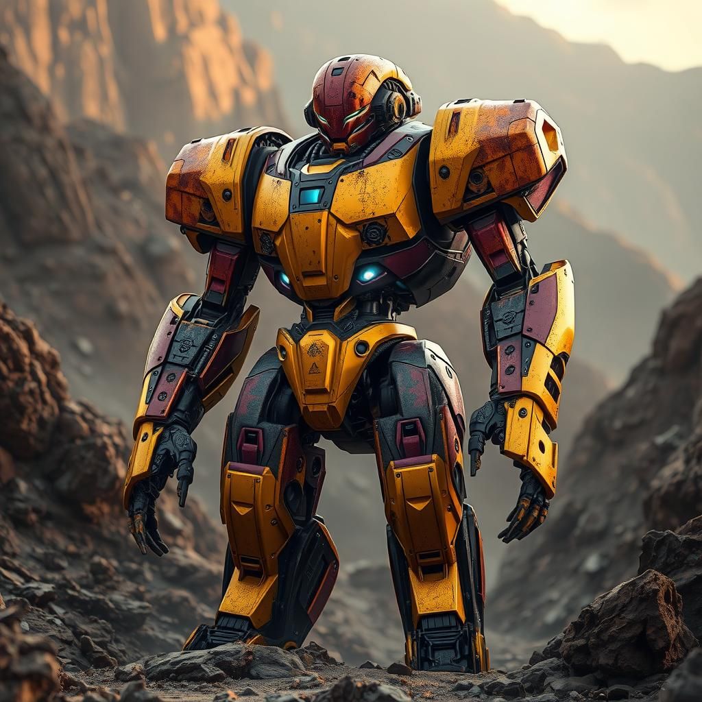 Anime Robot in Alphonse Mucha Style