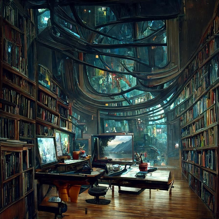 Red Orbs Reflecting Snowy Mountain Landscape